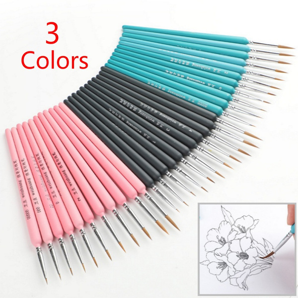 3/10PCS Miniature Paint Brushes Set Professional Nylon hook line pen Art  Liner drawing for Acrylic Watercolor Painting